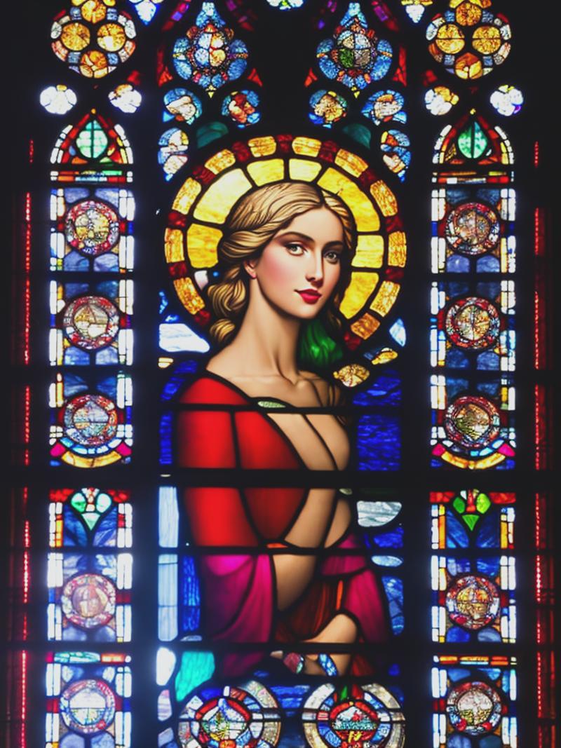 08012-1861234934-stained glass window of super model female blonde, window is a typical church window.png